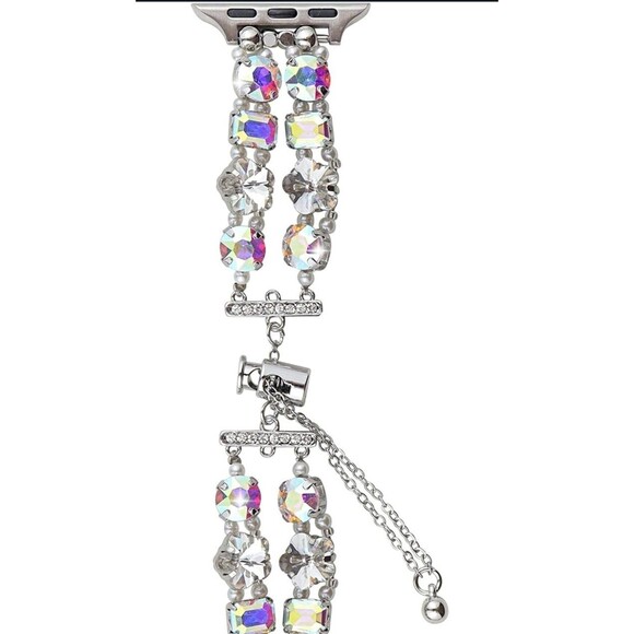 New in package Women Jewelry Bangle Pearl Strap For Apple Watch Band 42/44/45 MM - Picture 7 of 12